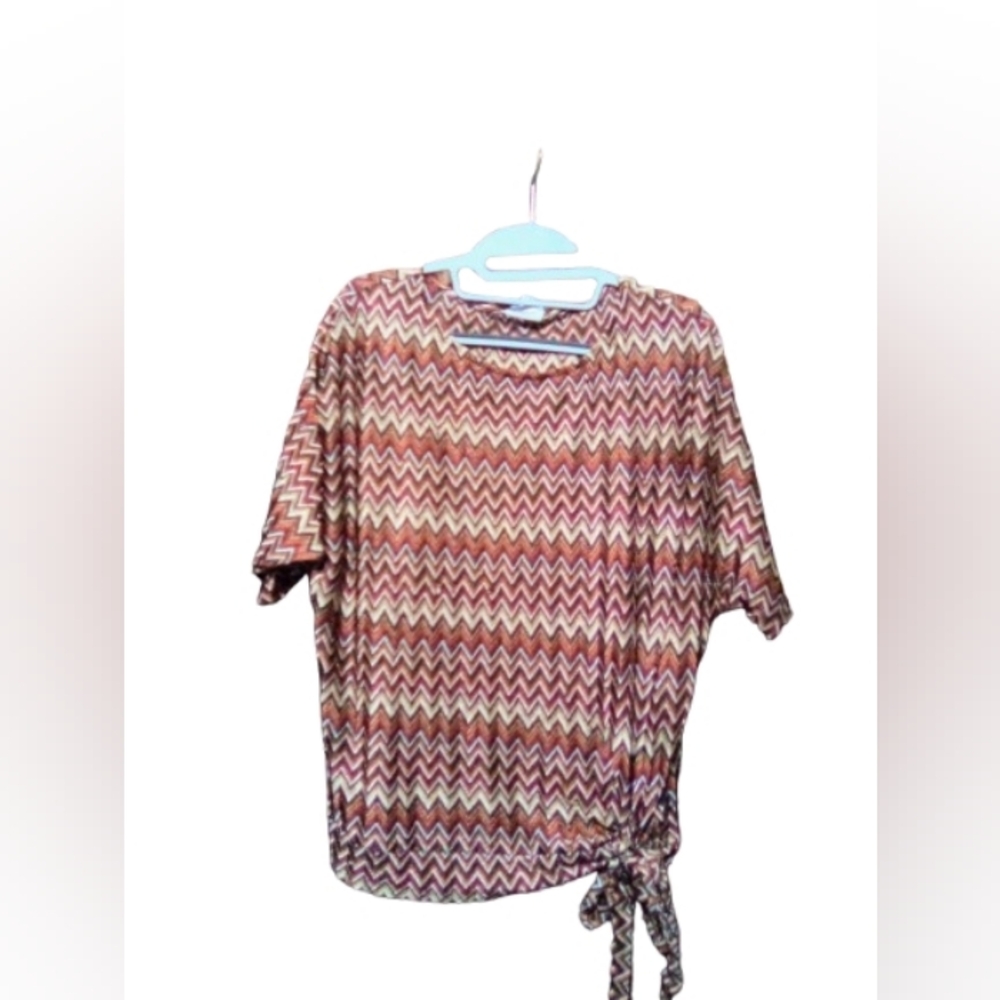 Worthington Petite Blouse- Autumn Zigzag Charm